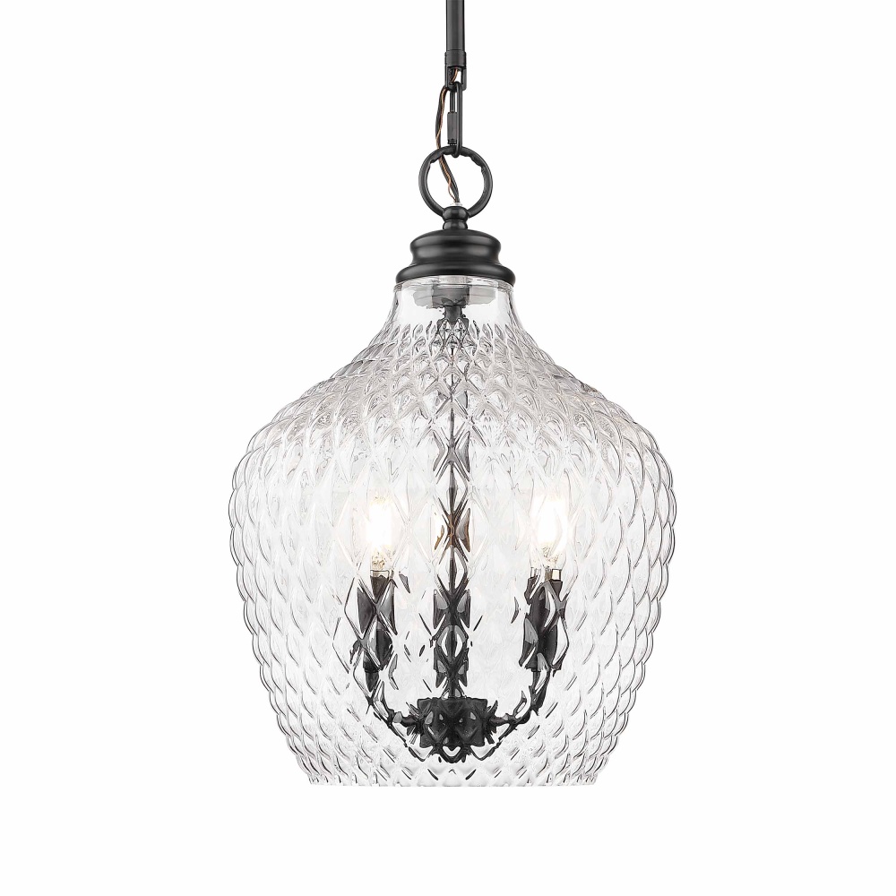 Golden Lighting Adeline 3-light Pendant in Matte Black